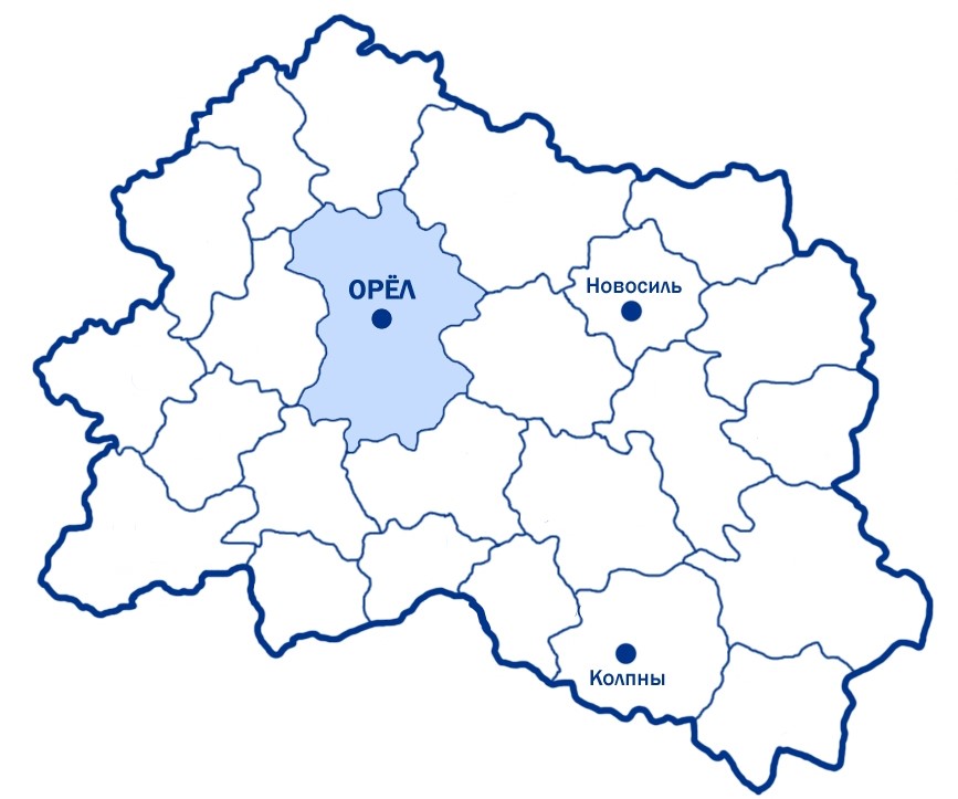 Карта Орловской области